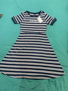 Striped Navy & White Dress