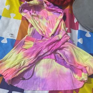 Tie-Dye Cut Out Hoodie