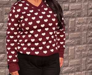 Heart Print Sweater
