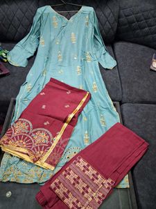 Elegant Kurta Set New 3 Pcs Suit