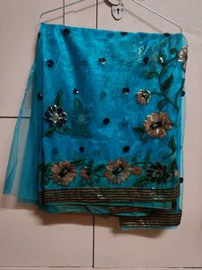 Blue Embellished saree 💙✨✨