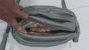 Olive Green Ruched Shoulder Bag