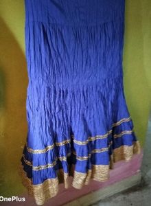 Royal Blue Heavy Zaria Embroidered Mermaid Skirt