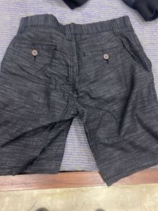 Men's Dark Gray Striped Shorts