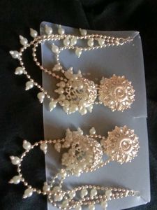 Elegant Jhumka Earrings with Pearl Details
