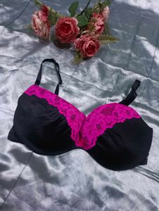 Lasenza Black &amp; Pink Lace Bra