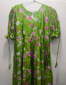 Green Chanderi Anarkali Suit Set XL