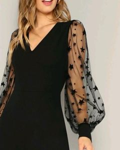 Elegant Black Jumpsuit with Star Sleeves