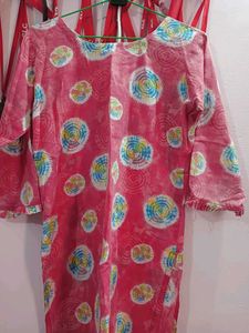 Red Printed Kurta