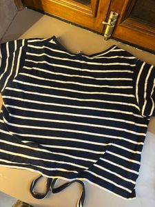 Striped Tie-Front Tee