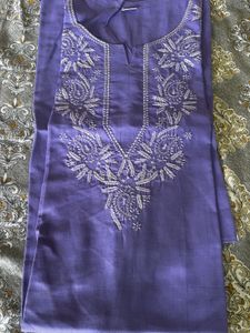 Pure Cotton chikankari kurti,Totally New, Not Used
