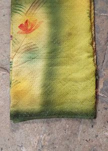 Green Floral Print Saree