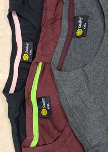 Smiley ☺️ Beautiful Daily Wear T Shirts(Pack Of 3)