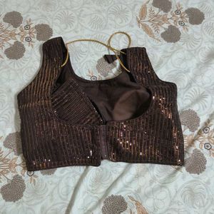 Brown Sequin padded Blouse