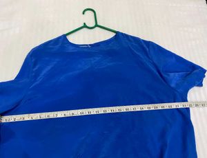 Blue Satin Top Fits Till 44