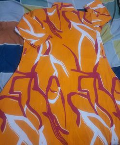 Orange Print Dress