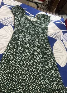 Casual Blendpuff Sleeves Sweetheart Neck Dress