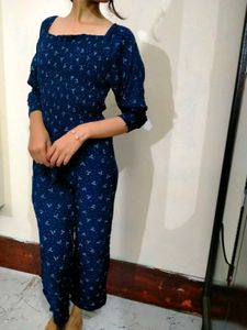 Navy Blue Summer Jumpsuit Dress