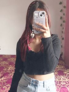 Stylish Black Crop Top