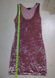 Forever 21Peach Velvet Dress For Women Stretchable