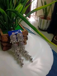 Five Layer Oxidised Earring