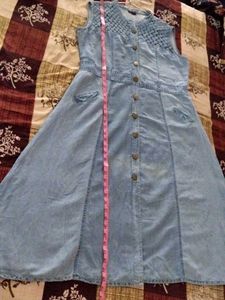 Denim Button-Front A-Line Dress