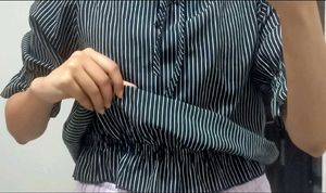 Black and white striped Top🐼