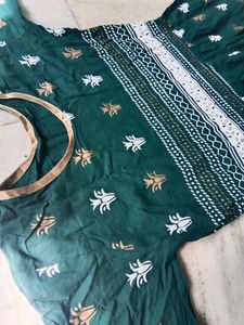 Green Printed Anarkali