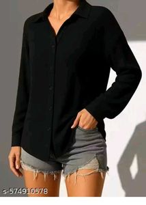 Oversized Black Button-Up