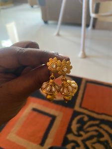 Ethnic Gold Chain With Earrings