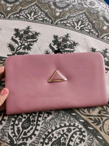 Pink Clutch with Gold Accent