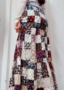 Boho Patchwork Maxi Skirt
