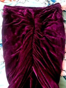 Plum Velvet Mermaid Maxi Skirt