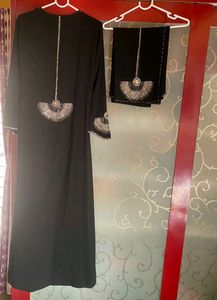Rhinestone Work On Both Side Burkah And Hijab