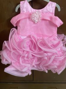 Barbie Pink Dress For 1 Year Old Baby Girl