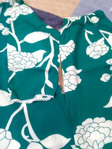 green floral cord set