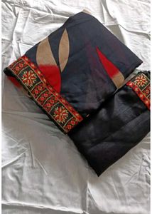 Elegant Black Printed Saree