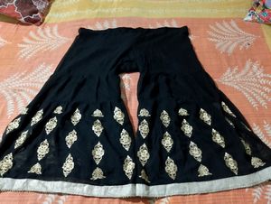 Black Embroidered Kurta With Sharara