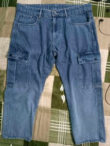 Blue Denim Baggy 6 Pocket Cargo