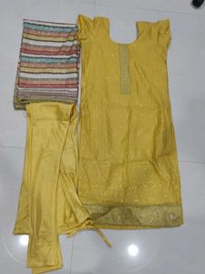 Party Wear Golden Dress Set