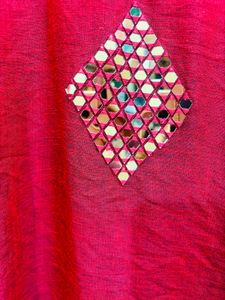 Maroon Mirror Work Kurta