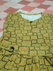 Girls Yellow Patterned Dress