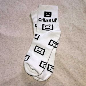 Cheer Up Graphic Print Socks