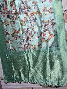 silk pure with banarsi border palla