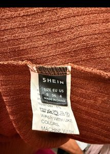 Stylish Brown Ribbed Top