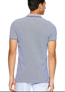 Branded Blue Patterned Polo T-Shirt