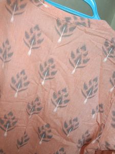 Peach Floral Print Kurti