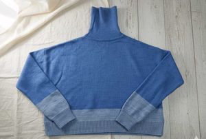 Blue Turtleneck Sweater