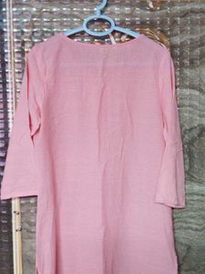 Peach Embroidered Kurti