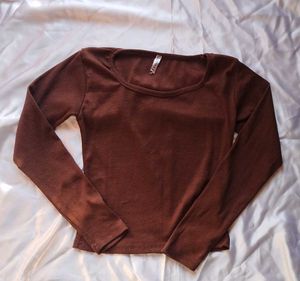 Brown Long Sleeve Top